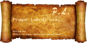 Prager Lukrécia névjegykártya